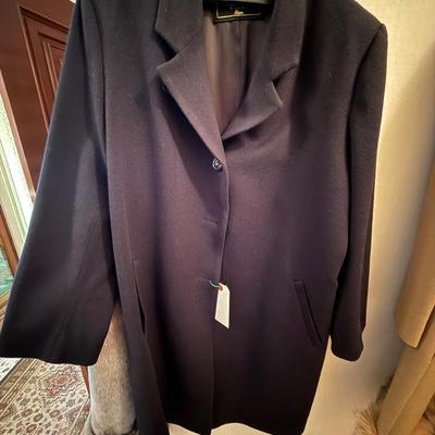 William Furs Black Wool Coat/Jacket - Full Length