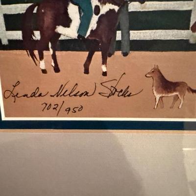 Framed Folk Art by Linda Nelson Stocks "Prairie Gardens" #702/950 Signed from 1982