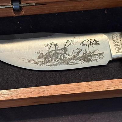 Sale Photo Thumbnail #1015: Terry Redlin #412 of 3000 knife in wood box