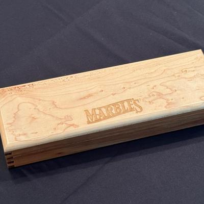 Marbles etched bowie knife in box Tribute Series