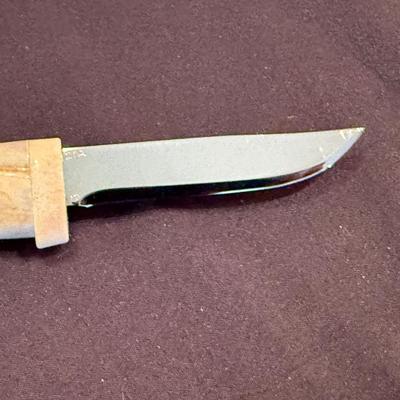 Small "Mountain Man" stag handle knife w/leather sheath