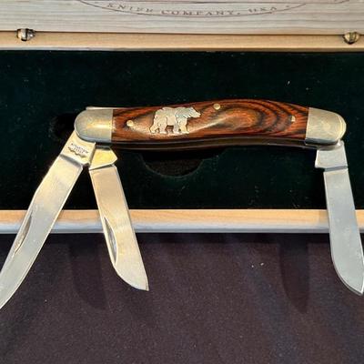 Steep Mountain 3 blade small pocket knife w/wood box