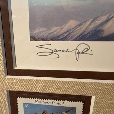 Robert Steiner Alaska Duck Stamp Print w/Sarah Palin signatures