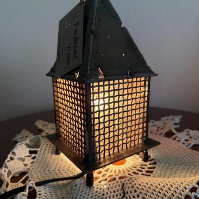 Small hand made metal Faulkner Works table light