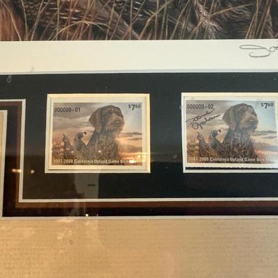 Joanne Graham signed Dog print w/hunting stamps