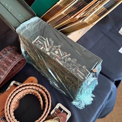 Green metal Ammo case w/38 special ammo