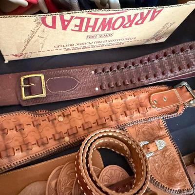 Collection of leather belts/holsters/small pieces