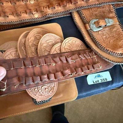 Collection of leather belts/holsters/small pieces