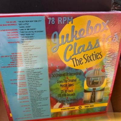 Box of 78 rpm Juke Box Records - classic hits
