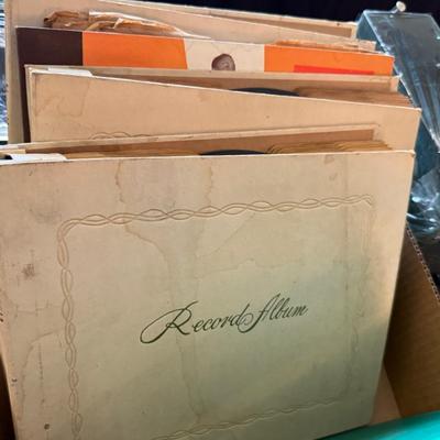Box of 78 rpm Juke Box Records - classic hits