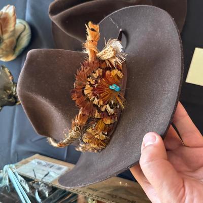 2 Brown Beaver Cowboy Hats - 1 size 6-3/4