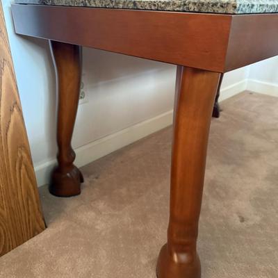 Custom Horse Hoof Legs Wood Table w/granite top piece 4’l x 26”d x 26”t