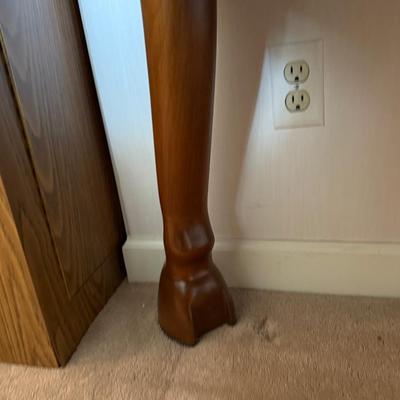 Custom Horse Hoof Legs Wood Table w/granite top piece 4’l x 26”d x 26”t