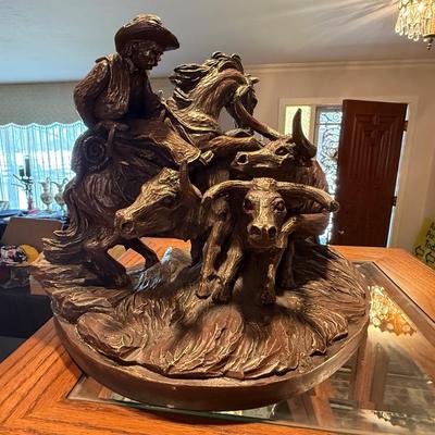 Signed western Bronze by J. Largo #927 of 7500