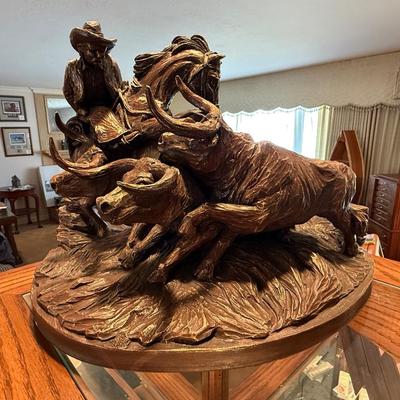 Signed western Bronze by J. Largo #927 of 7500