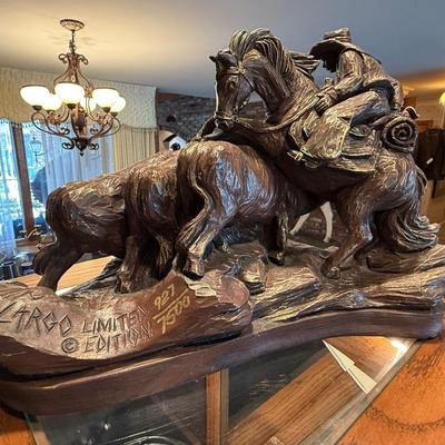 Signed western Bronze by J. Largo #927 of 7500
