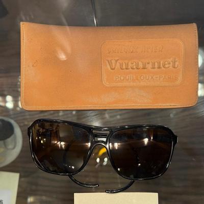 Sale Photo Thumbnail #1235: wrap around the ear type vintage Vaurnet Sunglasses & Case