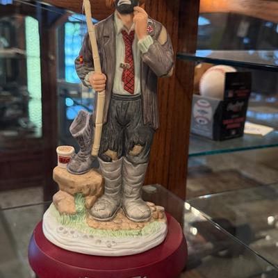 Ceramic Emmit Kelly Clowns on Base “Fisherman”