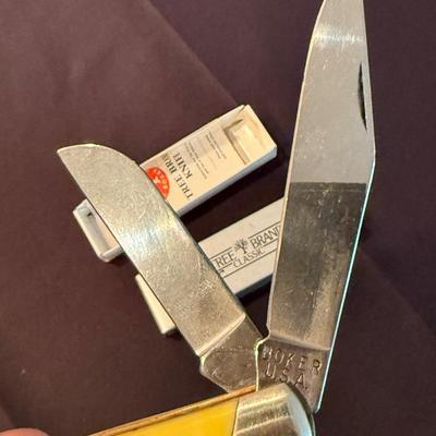Boker Tree Brand 3 blade pocket knife 9885 Yell Delria w/box