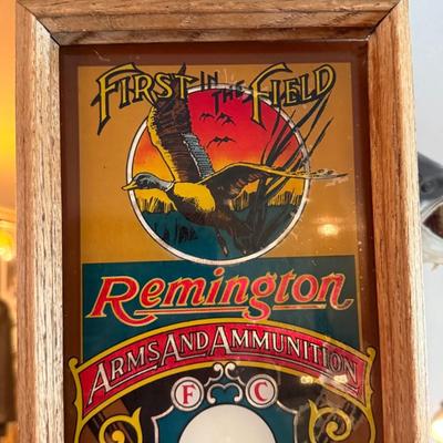 Remington Arms & Ammunition Thermometer in wood frame