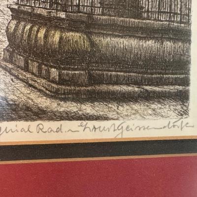 Framed Original Etching of “Rothenburg Tauber" by Ernst Geissendorfer