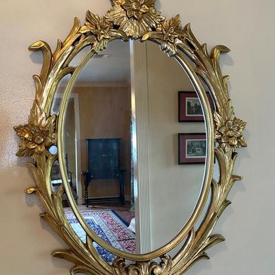 Vintage Floral Gold Mirror