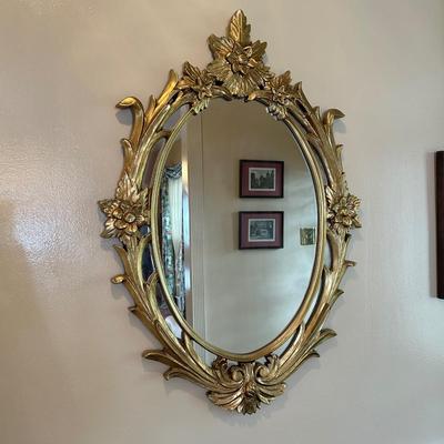 Vintage Floral Gold Mirror