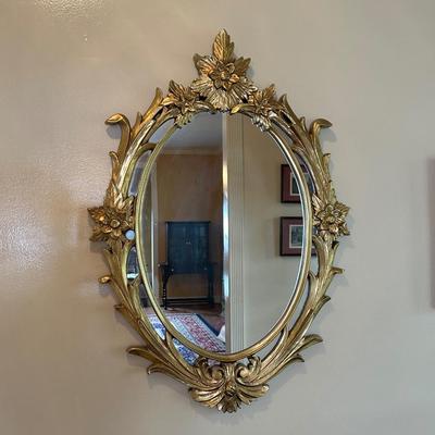 Vintage Floral Gold Mirror