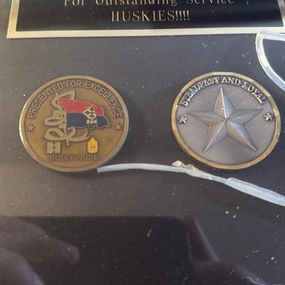 Framed Military HHC Flag Display