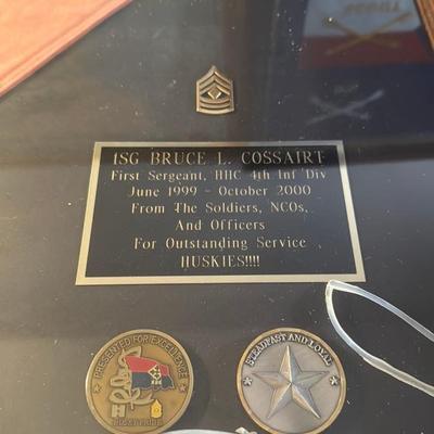 Framed Military HHC Flag Display