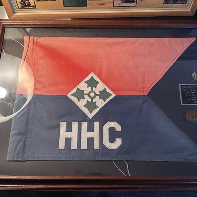 Framed Military HHC Flag Display