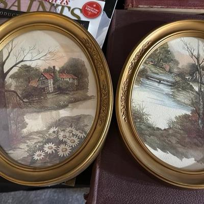Vintage Oval Framed Paintings