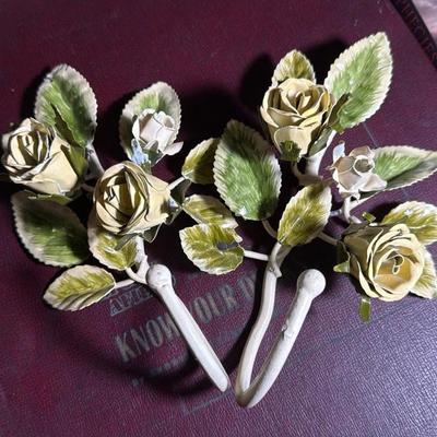 Metallic Floral Wall Hooks
