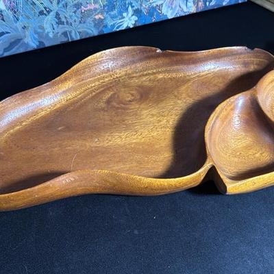 Wooden Leaf-Shaped Serving Dish