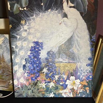 Peacock Garden Canvas Art