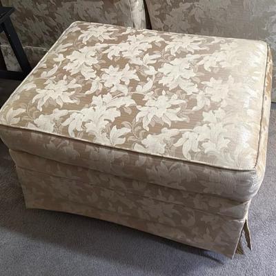 Floral Upholstered Ottoman
