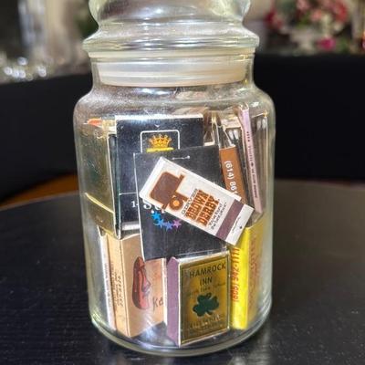 Vintage Matchbook Collection Jar