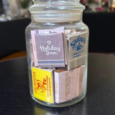 Vintage Matchbook Collection Jar
