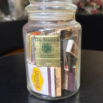 Vintage Matchbook Collection Jar
