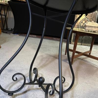 Black Wrought Iron Side Table
