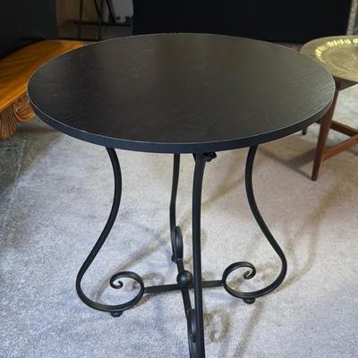 Black Wrought Iron Side Table