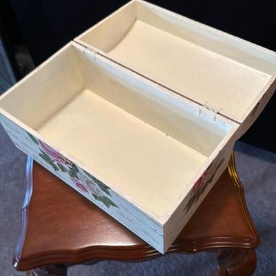 Hand-Painted Floral Storage Box