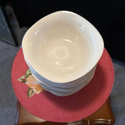 Set of 14 White Ceramic Bowls