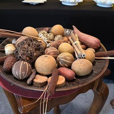 Decorative Wood Bowl with Potpourri