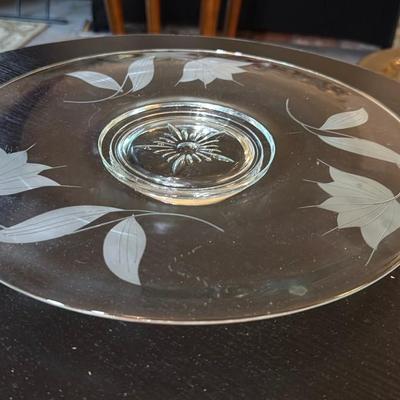 Etched Glass Platter