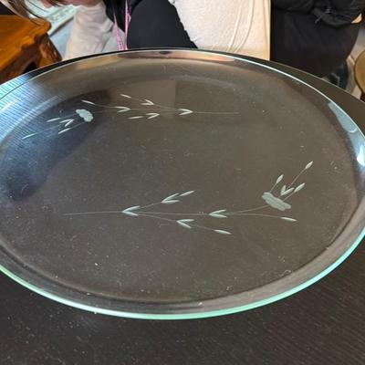 Etched Glass Decorative Plate