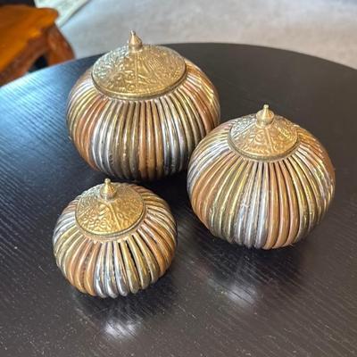 Brass Decorative Lidded Containers