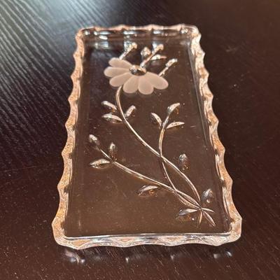 Elegant Etched Glass Tray