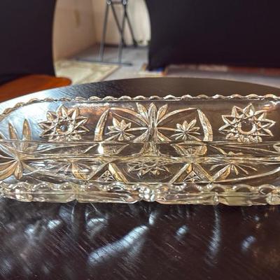 Vintage Cut Glass Serving Dish