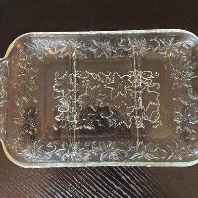 Floral Glass Serving Tray